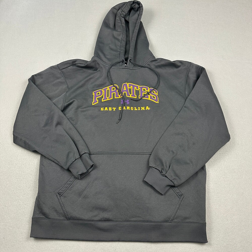 East Carolina Pirates Hoodie Men 2XL Gray Under Armour Sweatshirt NCAA XXL